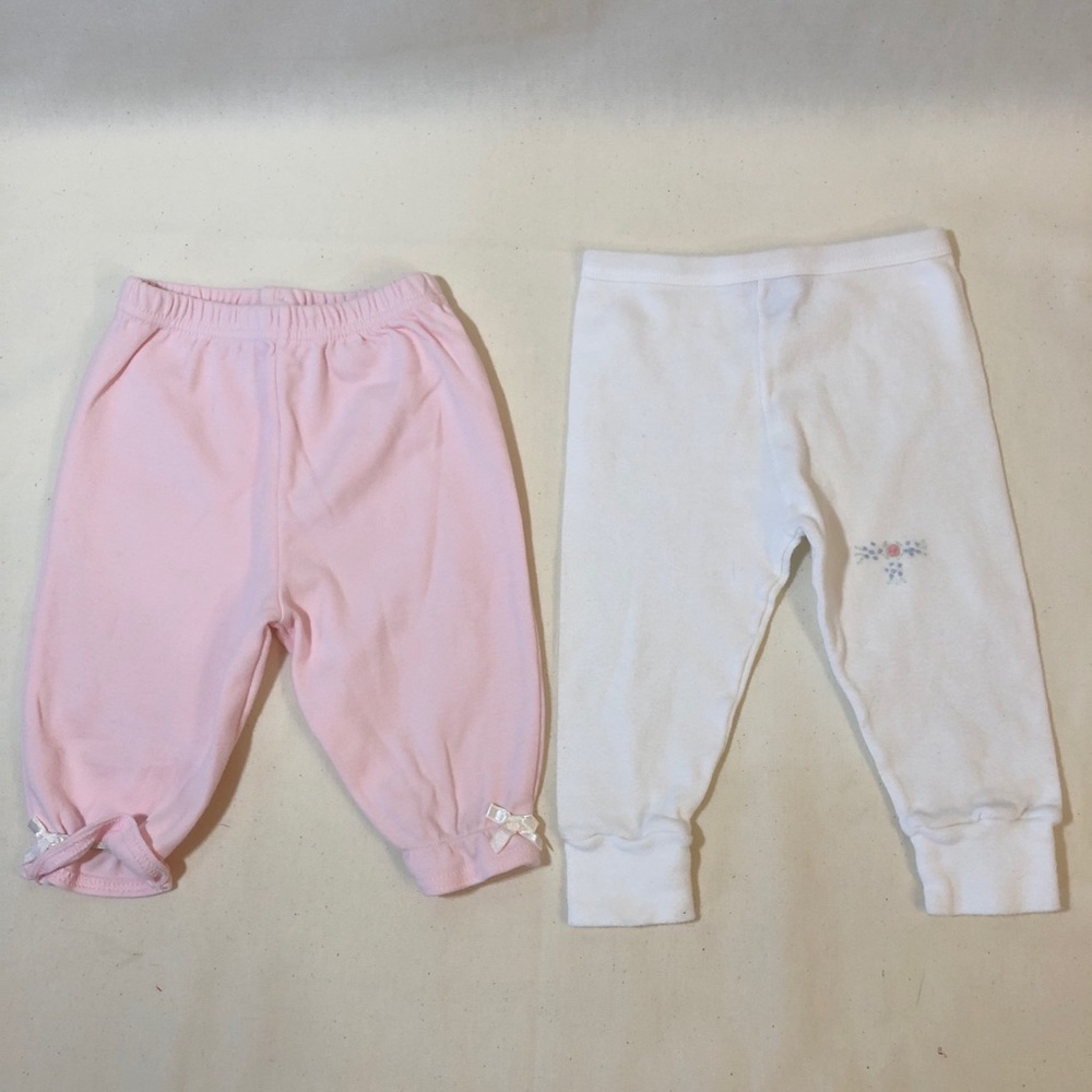 2 Pair Precious Baby Girl 6 Months Pull On Pants